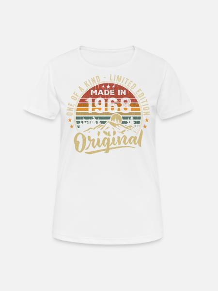 Geboren 1968 Original Retro Vintage Geburtstag 1968 - Frauen T-Shirt atmungsaktiv - Weiß