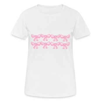 schleifen linie rosa fliege - Frauen T-Shirt atmungsaktiv - Weiß - Vorne - AI Model Female 172 dark (172cm)