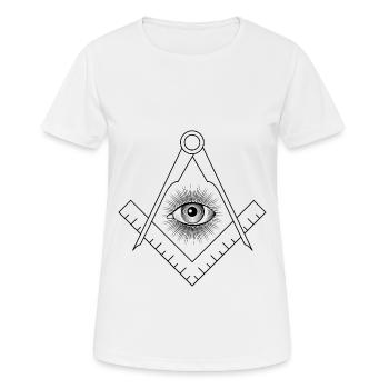 Franc-Maçonnerie / Complotisme - T-shirt respirant Femme - blanc - Devant - AI Model Female 172 dark (172cm)
