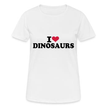 I love Dinosaurs - Frauen T-Shirt atmungsaktiv - Weiß - Vorne - AI Model Female 172 dark (172cm)
