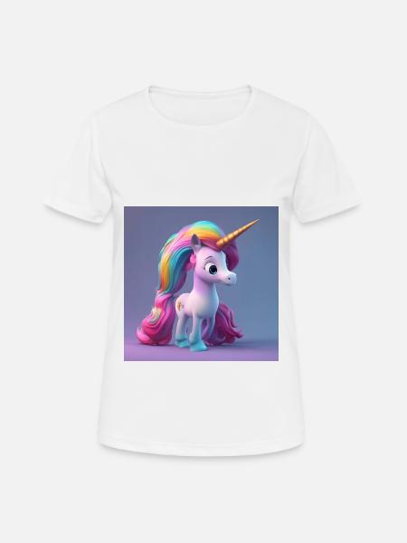 licorne arc-en-ciel - T-shirt respirant Femme - blanc