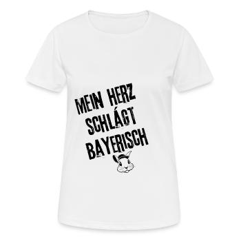 BayernHerzschlag | Redewendung - Frauen T-Shirt atmungsaktiv - Weiß - Vorne - AI Model Female 172 dark (172cm)