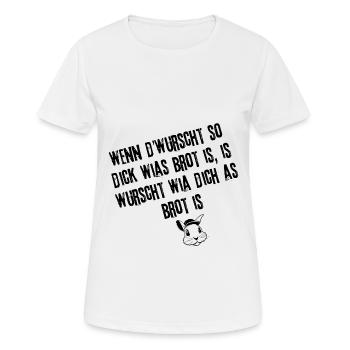 WurschtWieDick_Haltung | Redewendung - Frauen T-Shirt atmungsaktiv - Weiß - Vorne - AI Model Female 172 dark (172cm)