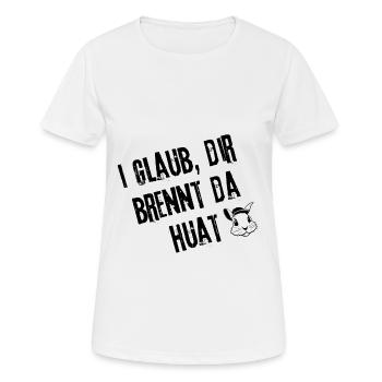 BrennenderHuat_Stylefrei | Redewendung - Frauen T-Shirt atmungsaktiv - Weiß - Vorne - AI Model Female 172 dark (172cm)