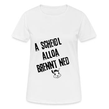 ScheidlBrenntNed_Stylefrei | Redewendung - Frauen T-Shirt atmungsaktiv - Weiß - Vorne - AI Model Female 172 dark (172cm)