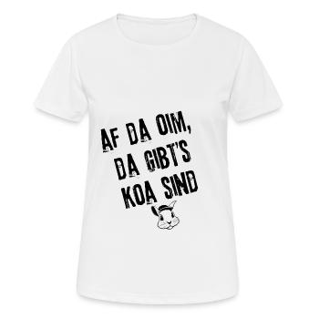 OimOhneSünd | Redewendung - Frauen T-Shirt atmungsaktiv - Weiß - Vorne - AI Model Female 172 dark (172cm)