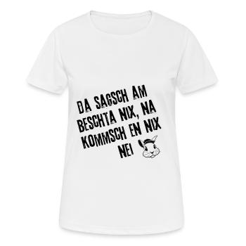 Kluger Schweiger | Redewendung - Frauen T-Shirt atmungsaktiv - Weiß - Vorne - AI Model Female 172 dark (172cm)