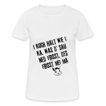 Schwäbische Kochkunst | Redewendung - Frauen T-Shirt atmungsaktiv - Weiß - Vorne - AI Model Female 172 dark (172cm)