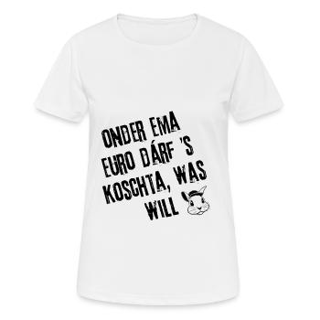 Spar-Gsälz | Redewendung - Frauen T-Shirt atmungsaktiv - Weiß - Vorne - AI Model Female 172 dark (172cm)