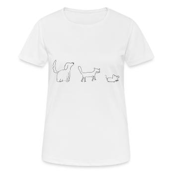 Animaux Amoureux des animaux - T-shirt respirant Femme - blanc - Devant - AI Model Female 172 dark (172cm)