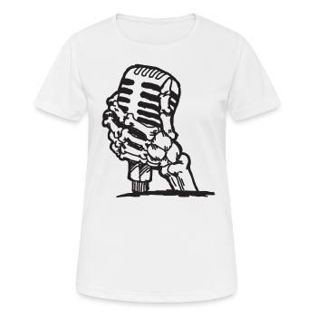 microphone - Women's Breathable T-Shirt - white - Front - AI Model Female 172 dark (172cm)