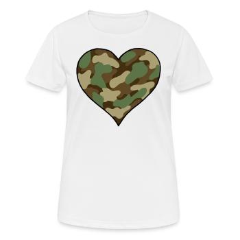 Camouflaged heart - Women's Breathable T-Shirt - white - Front - AI Model Female 172 dark (172cm)