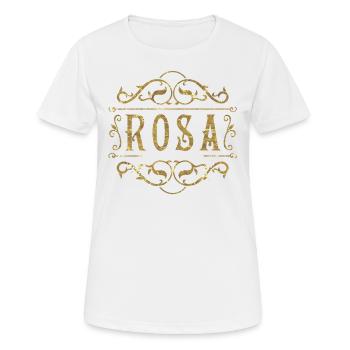 Rosa gold - Frauen T-Shirt atmungsaktiv - Weiß - Vorne - AI Model Female 172 dark (172cm)