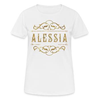 Alessia or - T-shirt respirant Femme - blanc - Devant - AI Model Female 172 dark (172cm)