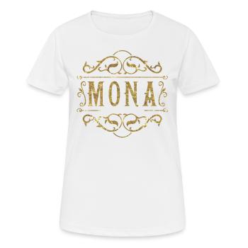 Mona or - T-shirt respirant Femme - blanc - Devant - AI Model Female 172 dark (172cm)