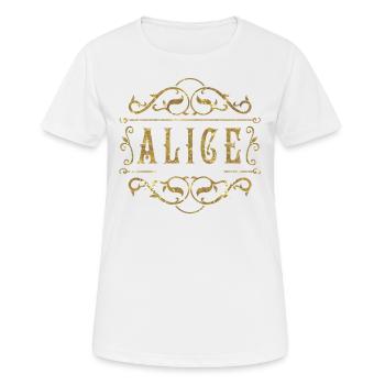 Alice gold - Frauen T-Shirt atmungsaktiv - Weiß - Vorne - AI Model Female 172 dark (172cm)