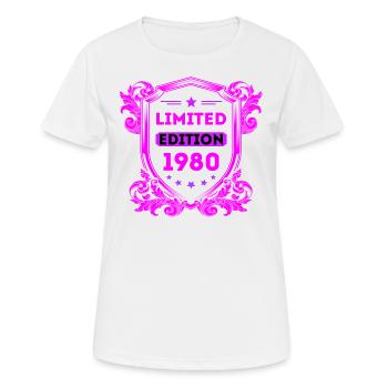 1980 - Frauen T-Shirt atmungsaktiv - Weiß - Vorne - AI Model Female 172 dark (172cm)