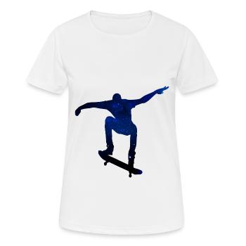 skate - skateboard - skater at night - Women's Breathable T-Shirt - white - Front - AI Model Female 172 dark (172cm)