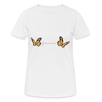 Schmetterling roter faden symbol tier - Frauen T-Shirt atmungsaktiv - Weiß - Vorne - AI Model Female 172 dark (172cm)