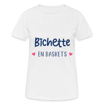 bichette - T-shirt respirant Femme - blanc - Devant - AI Model Female 172 dark (172cm)