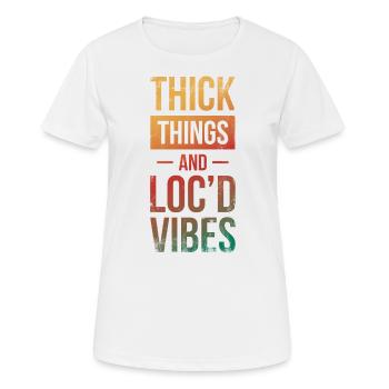 Choses épaisses et vibrations loc’d pour la fierté africaine - T-shirt respirant Femme - blanc - Devant - AI Model Female 172 dark (172cm)