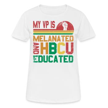 Mon vp est mélanisé et hbcu élevé pour la fierté - T-shirt respirant Femme - blanc - Devant - AI Model Female 172 dark (172cm)
