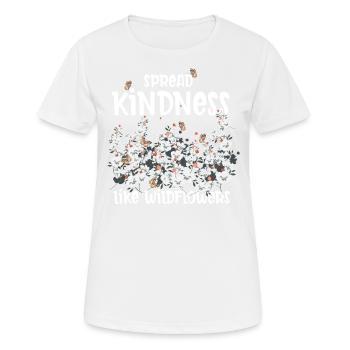 Verbreiten Sie Freundlichkeit Wie Wildflowers - Frauen T-Shirt atmungsaktiv - Weiß - Vorne - AI Model Female 172 dark (172cm)