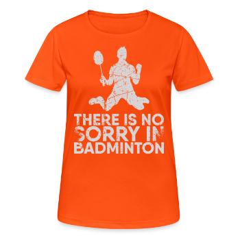 In badminton, there is no pity for badminton - Women's Breathable T-Shirt - neon orange - Front - AI Model Female 172 dark (172cm)