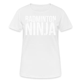 Badminton Ninja pour les joueurs de badminton ou - T-shirt respirant Femme - blanc - Devant - AI Model Female 172 dark (172cm)