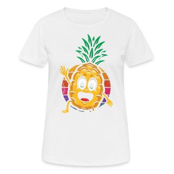Ananas-retro-design Für Strandliebhaber Ananas - Frauen T-Shirt atmungsaktiv - Weiß - Vorne - AI Model Female 172 dark (172cm)