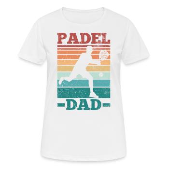 Padel Papa Padel Raquette Ball Design Pour Padel - T-shirt respirant Femme - blanc - Devant - AI Model Female 172 dark (172cm)