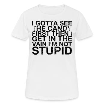 Ich Muss Den Ersten Lustigen Humor Für Erwachsene - Frauen T-Shirt atmungsaktiv - Weiß - Vorne - AI Model Female 172 dark (172cm)