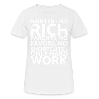 Painter_ pas de parents riches, pas de parents - T-shirt respirant Femme - blanc - Devant - AI Model Female 172 dark (172cm)