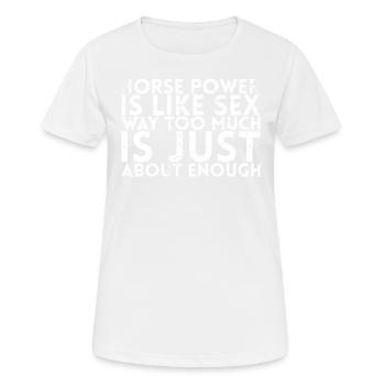 Ich Erlösche Garantien Design Für Mechaniker - Frauen T-Shirt atmungsaktiv - Weiß - Vorne - AI Model Female 172 dark (172cm)