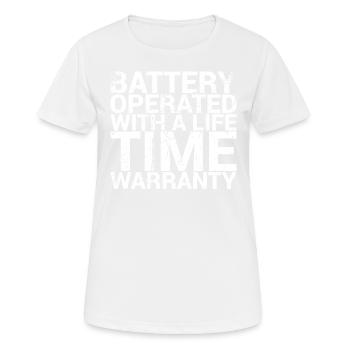 Batteriebetrieben Mit Lebenslanger Garantie Für - Frauen T-Shirt atmungsaktiv - Weiß - Vorne - AI Model Female 172 dark (172cm)