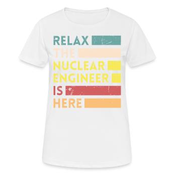 Relax, qui est ingénieur nucléaire - T-shirt respirant Femme - blanc - Devant - AI Model Female 172 dark (172cm)