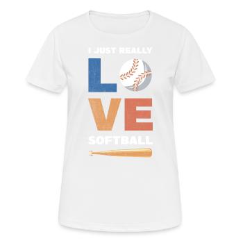 Ich Liebe Softball-design Für Baseball - Frauen T-Shirt atmungsaktiv - Weiß - Vorne - AI Model Female 172 dark (172cm)