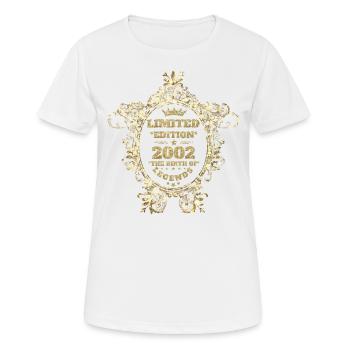 2002 - Frauen T-Shirt atmungsaktiv - Weiß - Vorne - AI Model Female 172 dark (172cm)
