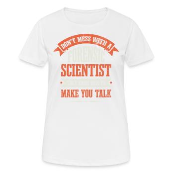 Ne vous mêlez pas d’un médecin légiste - T-shirt respirant Femme - blanc - Devant - AI Model Female 172 dark (172cm)