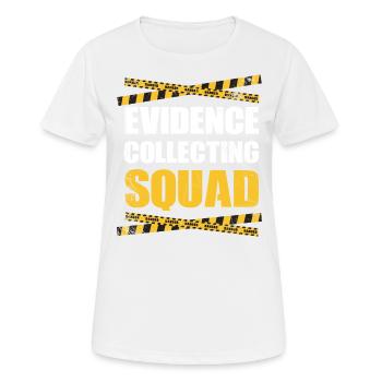 Escouade de collecte d’éléments de preuve, enquêteur - T-shirt respirant Femme - blanc - Devant - AI Model Female 172 dark (172cm)