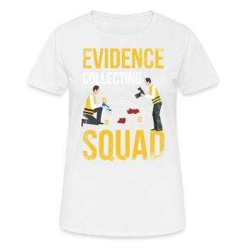 Escouade de collecte d’éléments de preuve, enquêteur - T-shirt respirant Femme - blanc - Devant - AI Model Female 172 dark (172cm)