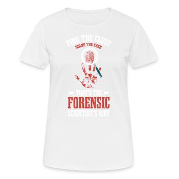Trouver les indices, résoudre l’affaire, - T-shirt respirant Femme - blanc - Devant - AI Model Female 172 dark (172cm)