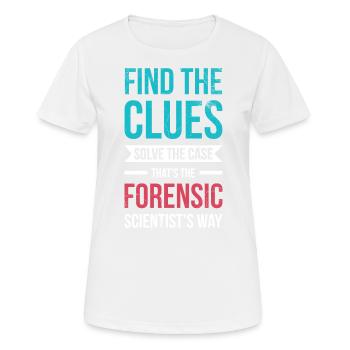 Trouver les indices, résoudre l’affaire, enquêteur - T-shirt respirant Femme - blanc - Devant - AI Model Female 172 dark (172cm)