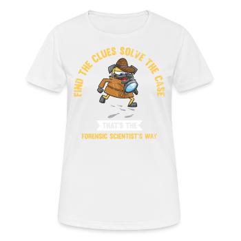 Trouver les indices, résoudre l’affaire, - T-shirt respirant Femme - blanc - Devant - AI Model Female 172 dark (172cm)