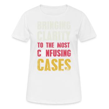 Apporter de la clarté aux cas les plus confus, - T-shirt respirant Femme - blanc - Devant - AI Model Female 172 dark (172cm)