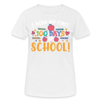 J’ai maîtrisé mes 100 premiers jours d’école - T-shirt respirant Femme - blanc - Devant - AI Model Female 172 dark (172cm)