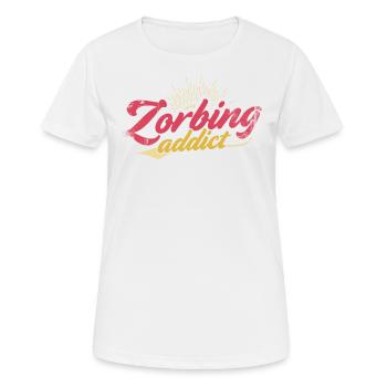 Zorbing Addict, Zorbing - T-shirt respirant Femme - blanc - Devant - AI Model Female 172 dark (172cm)