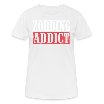 Zorbing Addict, Zorbing - T-shirt respirant Femme - blanc - Devant - AI Model Female 172 dark (172cm)