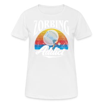 Zorbing Addict, Zorbing - T-shirt respirant Femme - blanc - Devant - AI Model Female 172 dark (172cm)