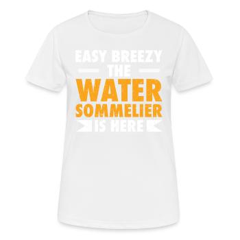 Sommelier de l’eau - T-shirt respirant Femme - blanc - Devant - AI Model Female 172 dark (172cm)